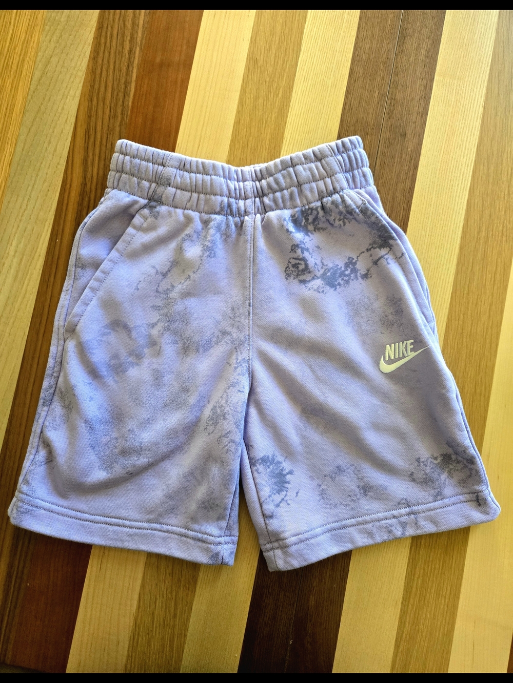 Nike Kids Lavender Tie-Dye  French Terry Shorts Size Small 8